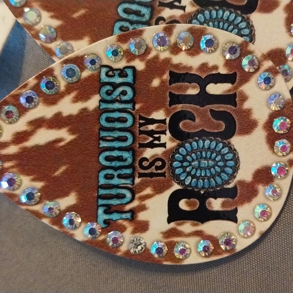 "Turquoise is My Rock" earrings - Picture 3 of 6